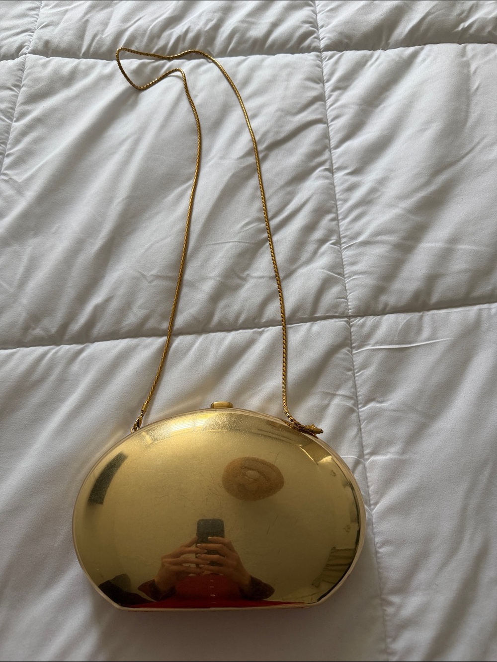 Gold Oval Chain Crossbody Bag - Mango